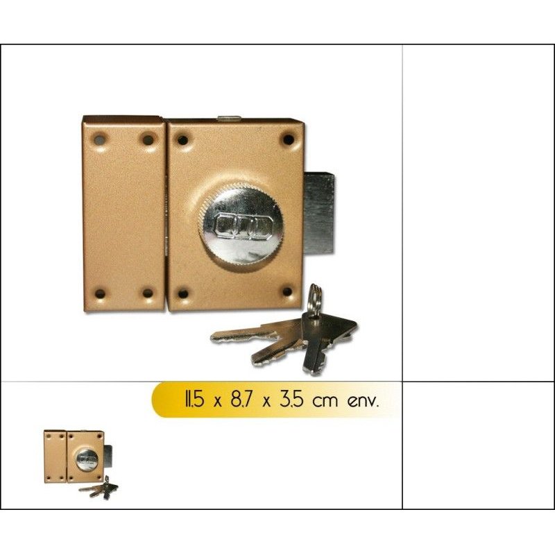 Verrou à bouton avec 3 clés