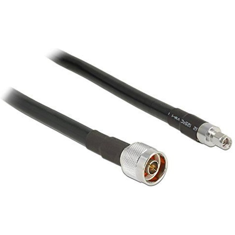 Delock CFD400 LLC400 low loss - Câble d'antenne - connecteur N (P) pour RP-SMA (P) - 5 m - coaxial - noir