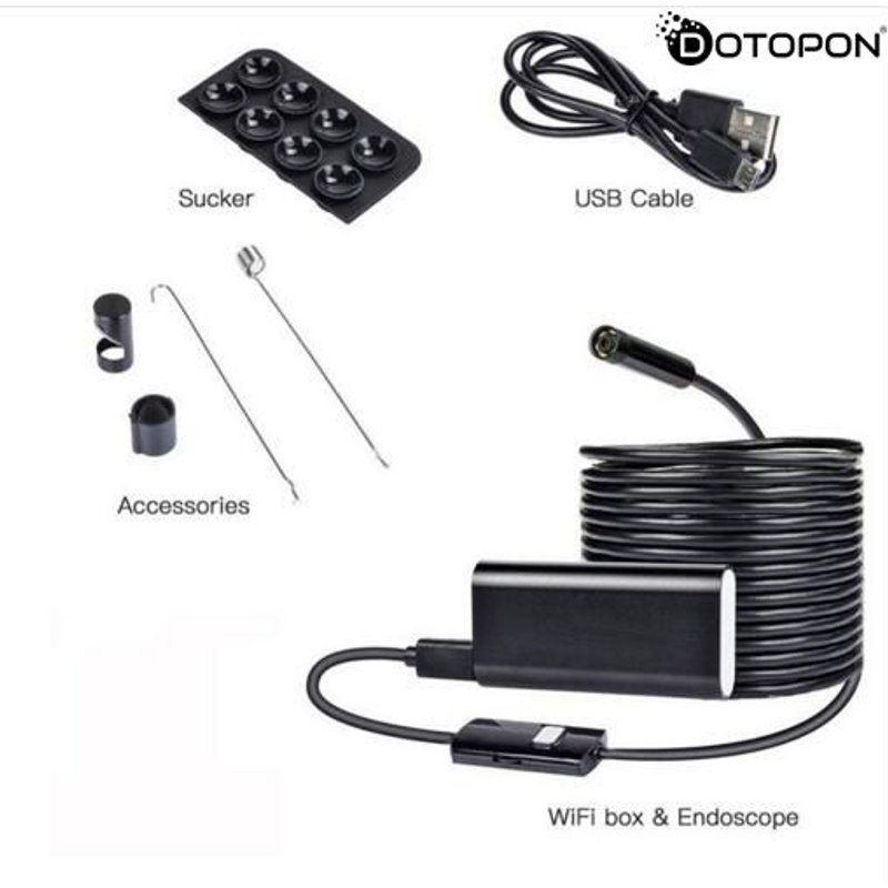 Endoscope étanche WIFI Sans Fil d'inspection Micro Caméra Android IOS 2 M 1M Dotopon