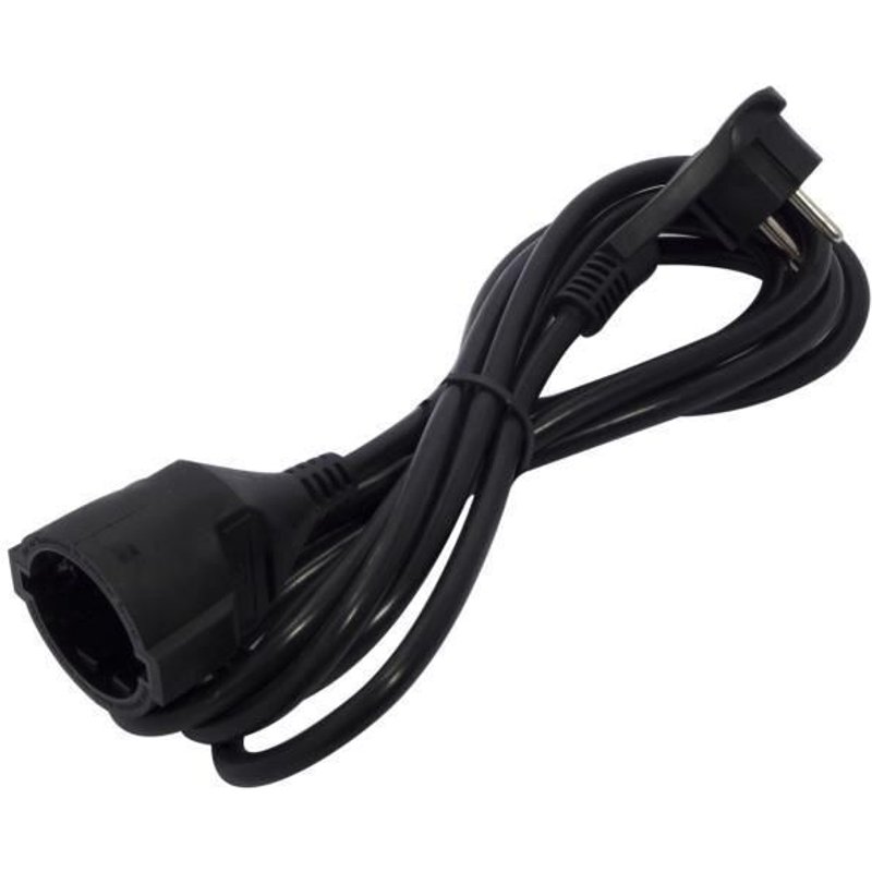 CHACON Rallonge électrique 3 m HO5VVF 3x1.5 mm2 noir avec fiche plate