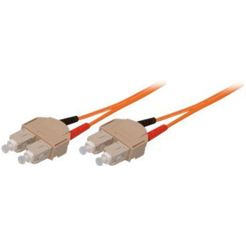 Tecline - Cordon de raccordement - SC multi-mode (M) pour SC multi-mode (M) - 1 m - fibre optique - duplex - 50 / 125 microns - OM2 - orange