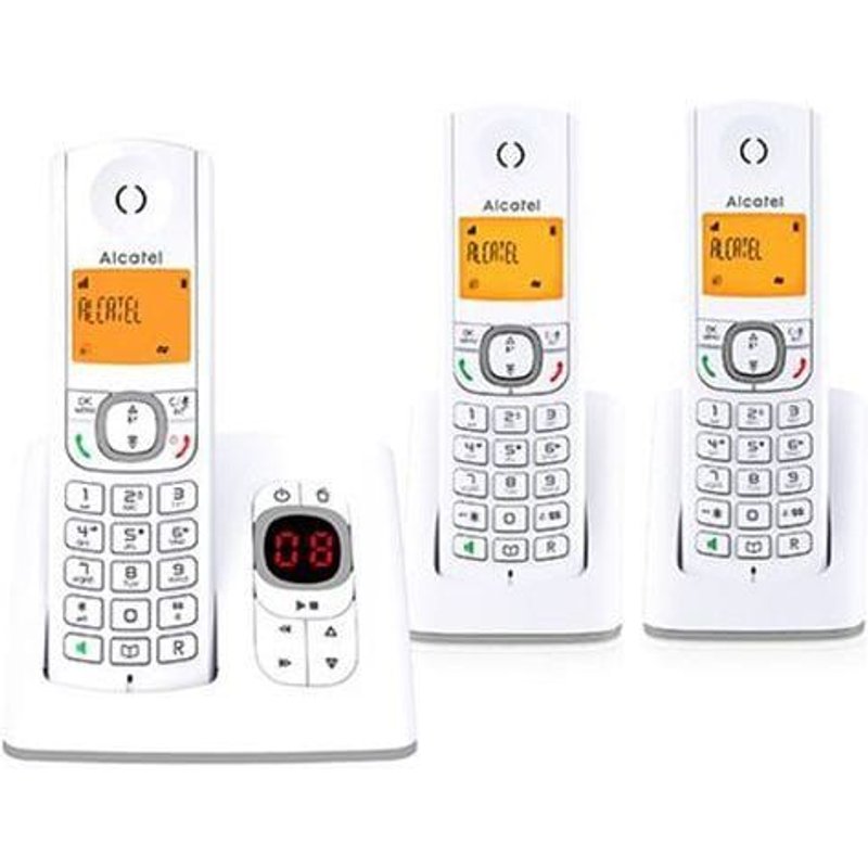 Alcatel Classic F530 Voice Trio - Téléphone sans fil - système de répondeur avec ID d'appelant - DECT - (conférence) à trois capacité d'appel - gris, blanc + 2 combinés supplémentaires