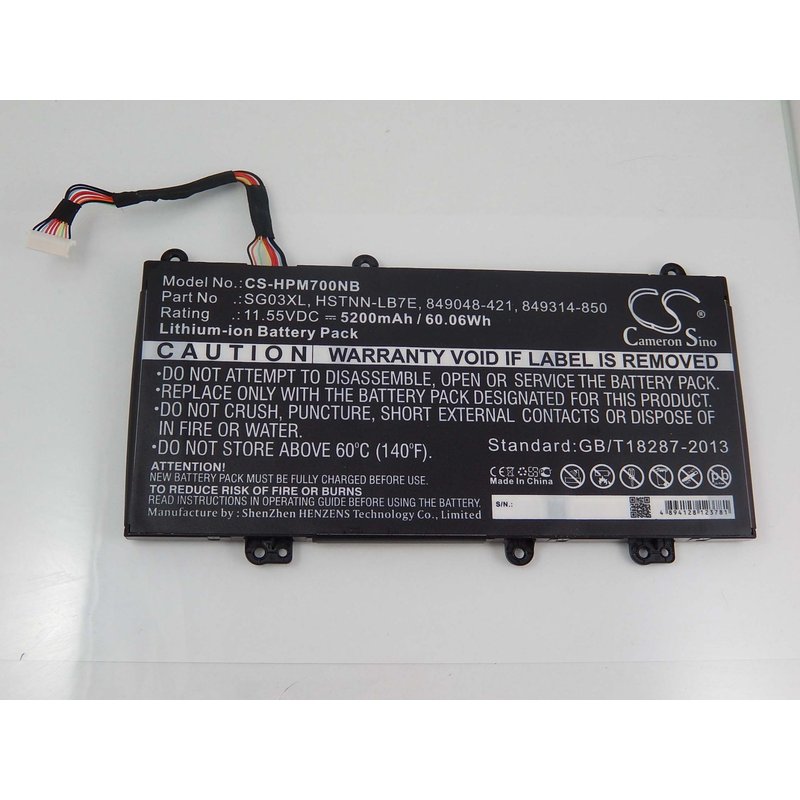 vhbw batterie compatible avec HP Envy M7-U009DX, M7U, 17-U000, 17-U011NR, 17-U018CA, 17-U108CA, 17-U110NR laptop (5200mAh, 11.55V, Li-Ion, noir)