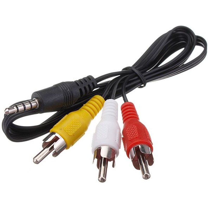 3.5mm Jack Fiche à 3 RCA Mâle Connecteur Adaptateur Audio Video Câble AV DV MP4