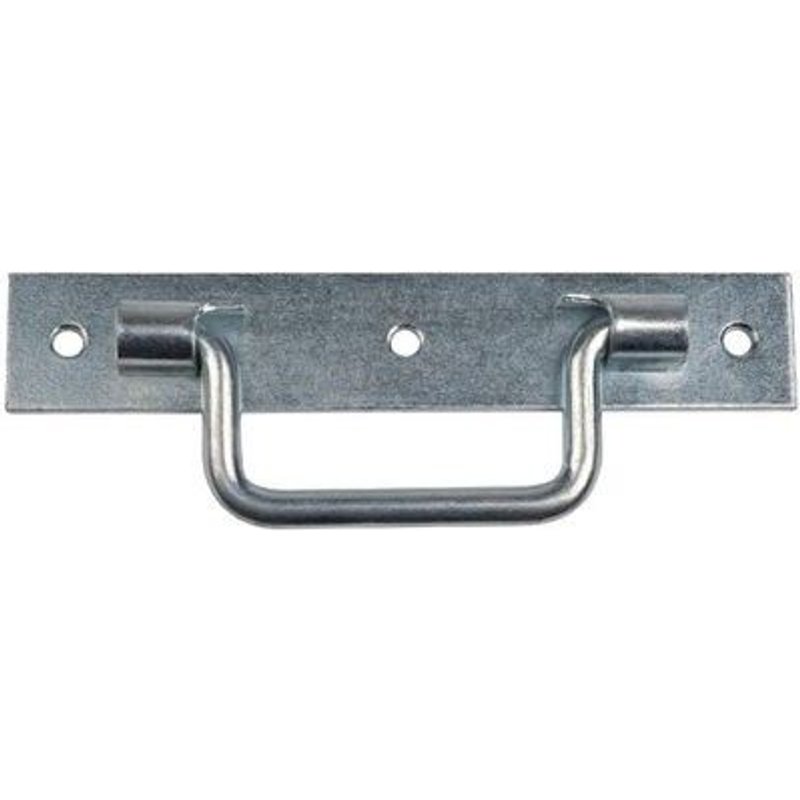 Poignée sur platine zinguée découpée - 140 mm, 2 x 56 mm