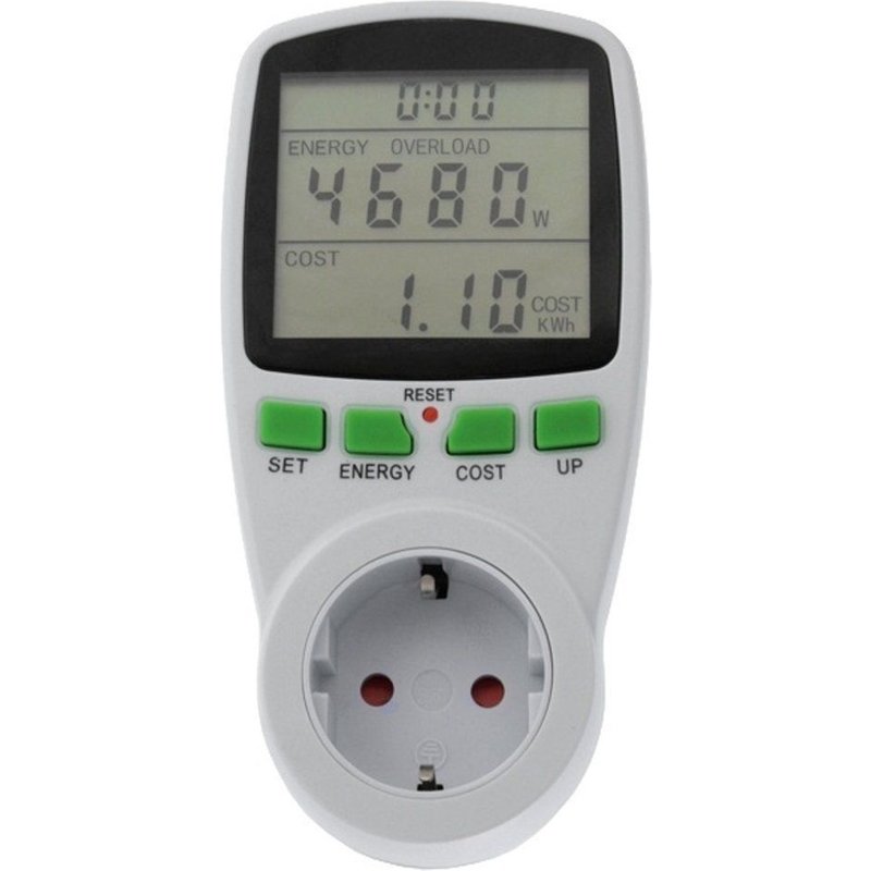 Consomètre, prise avec mesure d'énergie modèle SCHUKO - Greenblue