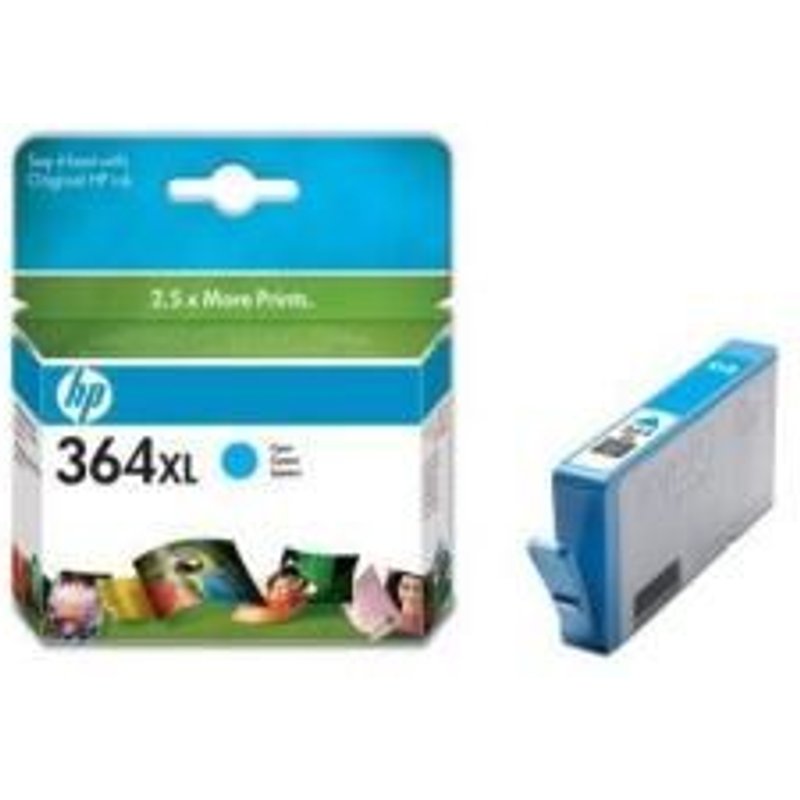 HP 364XL - À rendement élevé - cyan - original - cartouche d'encre - pour Deskjet 35XX; Photosmart 55XX, 55XX B111, 65XX, 7510 C311, 7520, Wireless B110