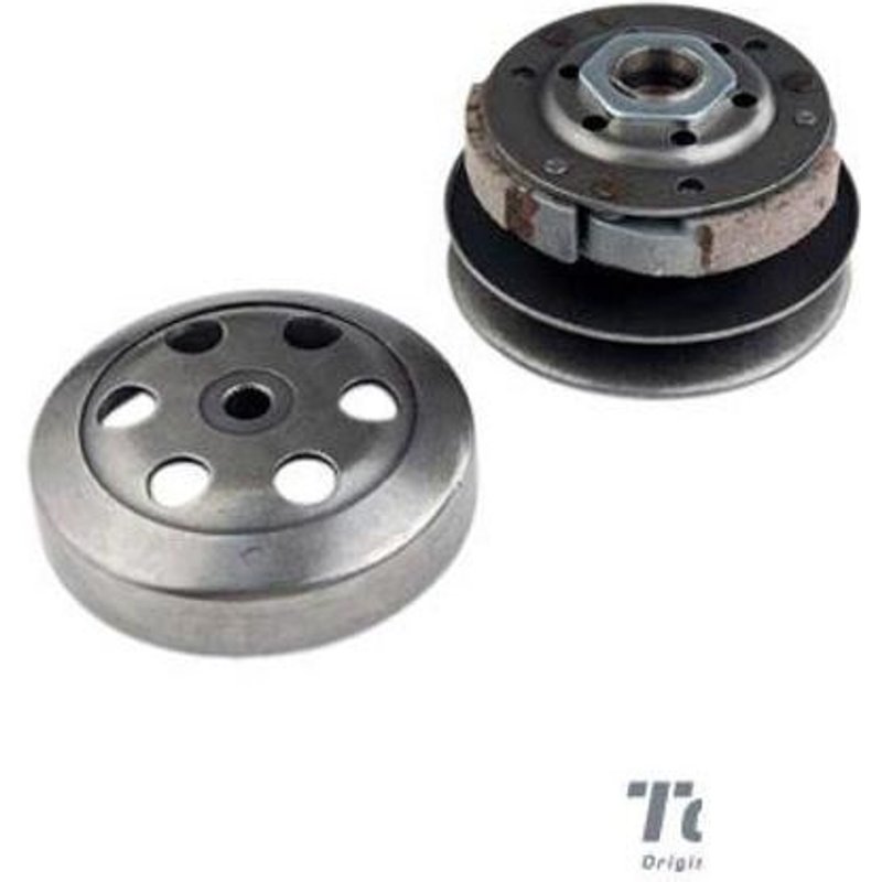 Embrayage D.107 avec poulie et cloche adaptable scooter 50 chinois 139