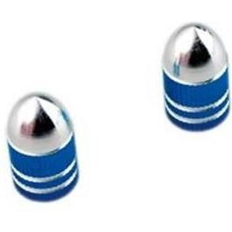 Paire de bouchons de valve Vicma obus rainure bleu