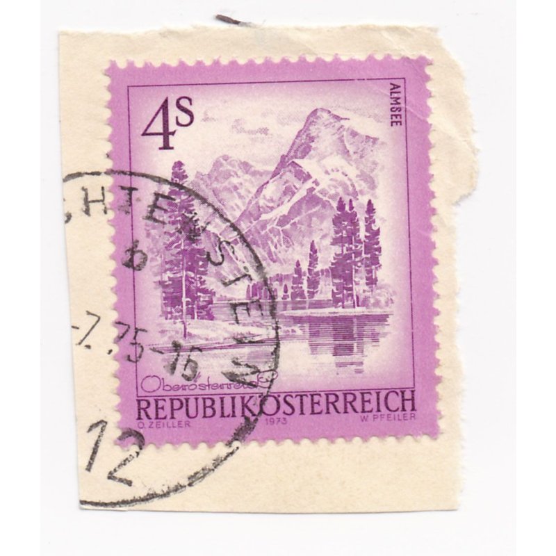 Timbre Autriche : Republik Österreich, Almsee, Oberösterreich ( Lac Almsee En Haute Autriche), 4 S
