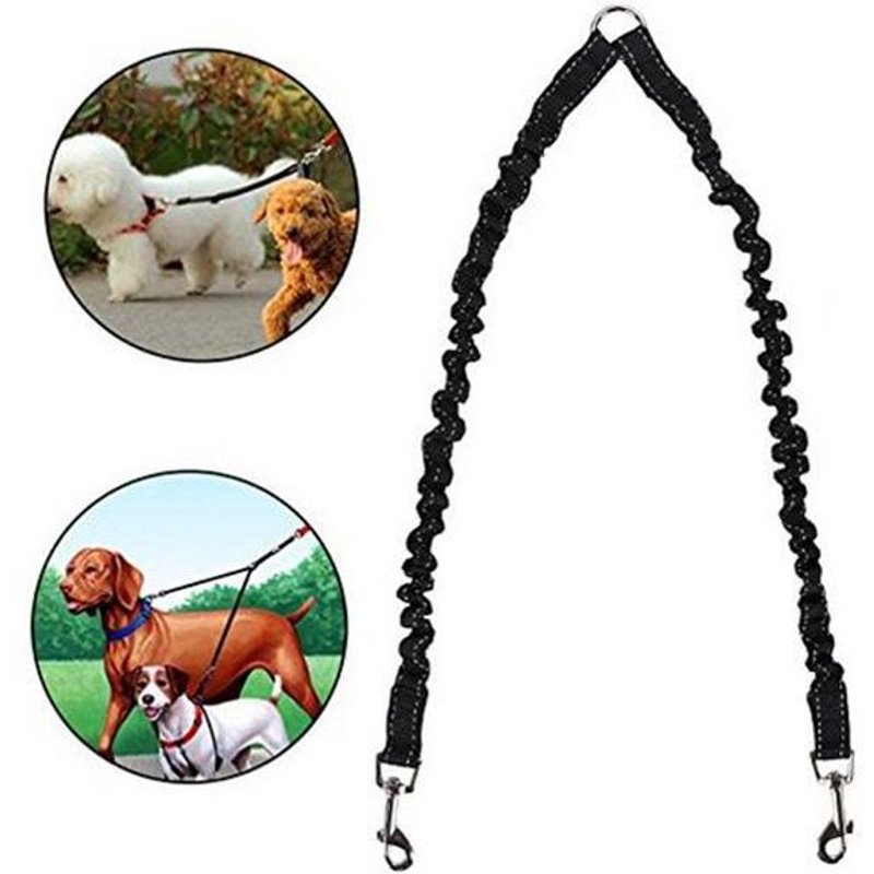 Tempsa Corde Traction Double Tête Connectable Pour Chien Animal Noir