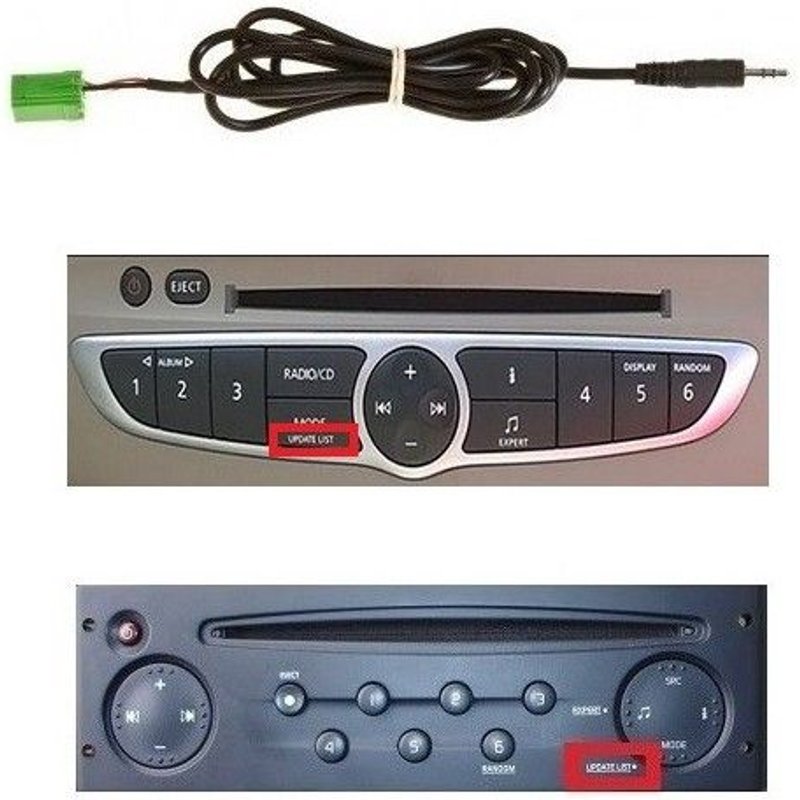 Cable mp3 auxiliaire renault laguna 2 autoradio origine ref 2 - skyexpert