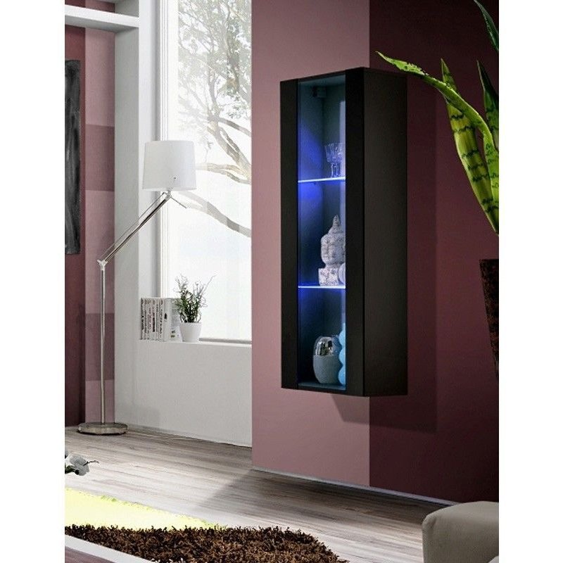 Vitrine Led Murale Design "Fly Ii" 126cm Noir