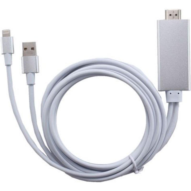 8pin 2M Lightning à HDMI HDTV Adaptateur de câble AV pour iPhone 5 6 6s 7 Plus iPad Gris