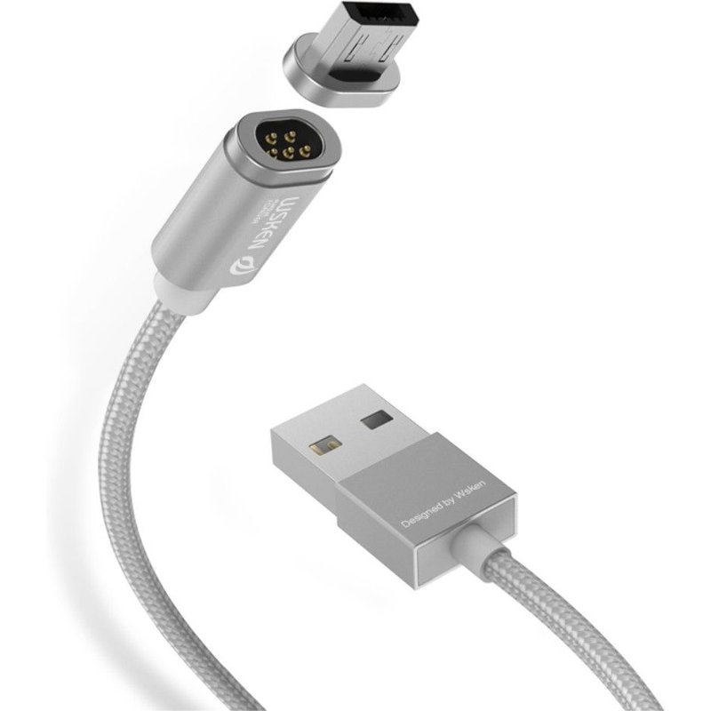 Câble Micro-USB pour Samsung/LG/Sony WSKEN Mini métal magnétique 2 Charge Sync Nylon