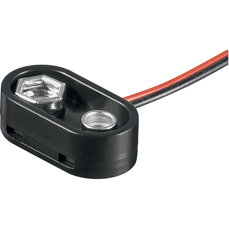 Goobay Support Batterie 9V Block à connecter Câble perdu 15 cm