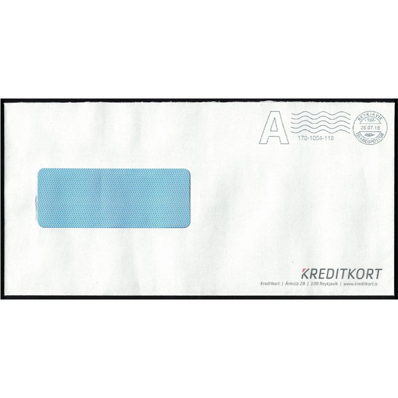 Islande Ema Enveloppe Banque Bank Kredikort 108 Reykjavik