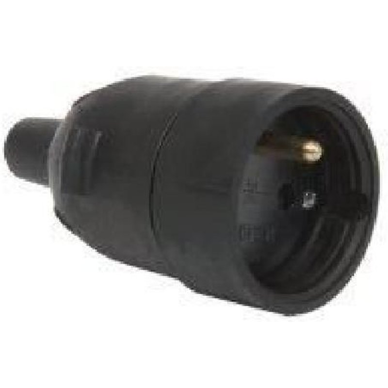 DEBFLEX Fiche femelle 2P+T caoutchouc noir