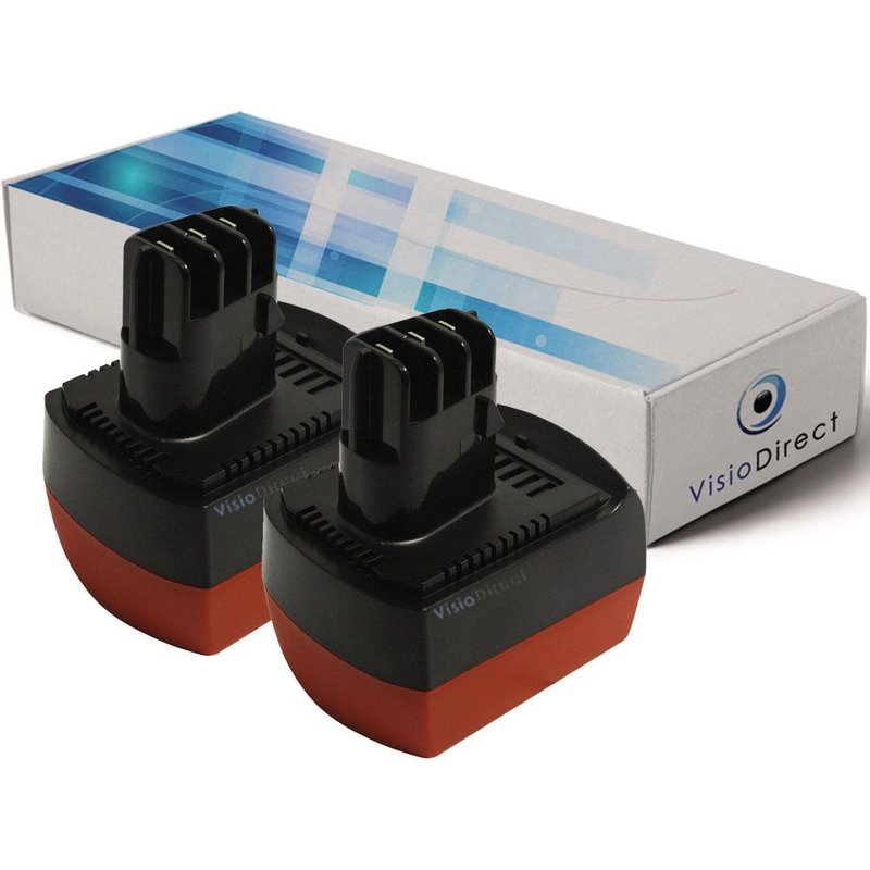 Visiodirect® Lot de 2 Batteries pour Metabo BSZ12m Impuls 12V 2000mAh