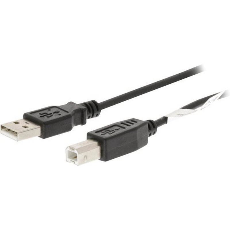 Valueline - Câble USB - USB type B (M) pour USB (M) - USB 2.0 - 3 m - moulé - noir