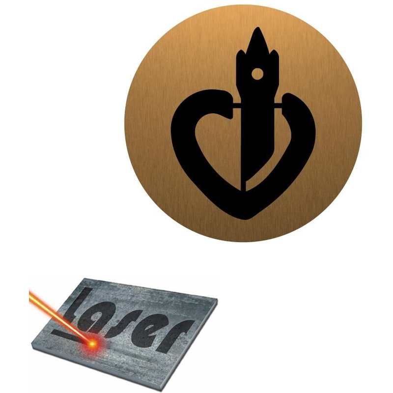 Plaque gravée autocollante 8cm cm "Pas de Calais" fond Or Brossé