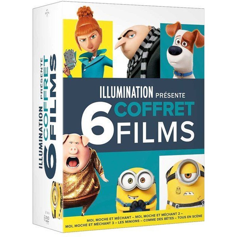 Illumination Présente - Coffret 6 Films : Moi Moche Et Méchant 1 À 3 + Les Minions + Comme Des Bêtes + Tous En Scène