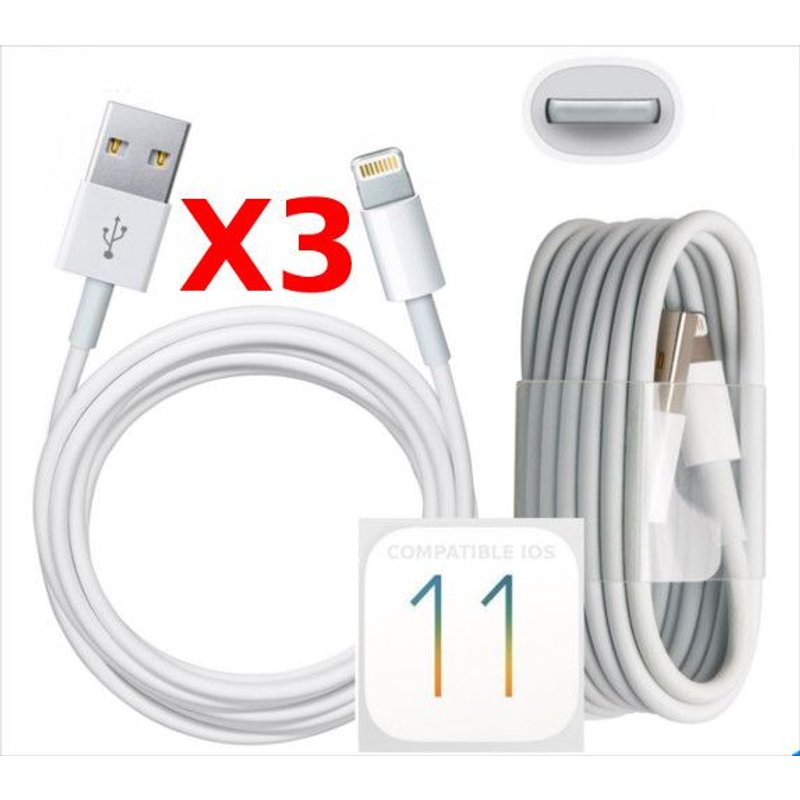 X3 Cable Usb pour Iphone 7 / 7Plus / 8 / 8Plus/ X PACK X3 Couleur :