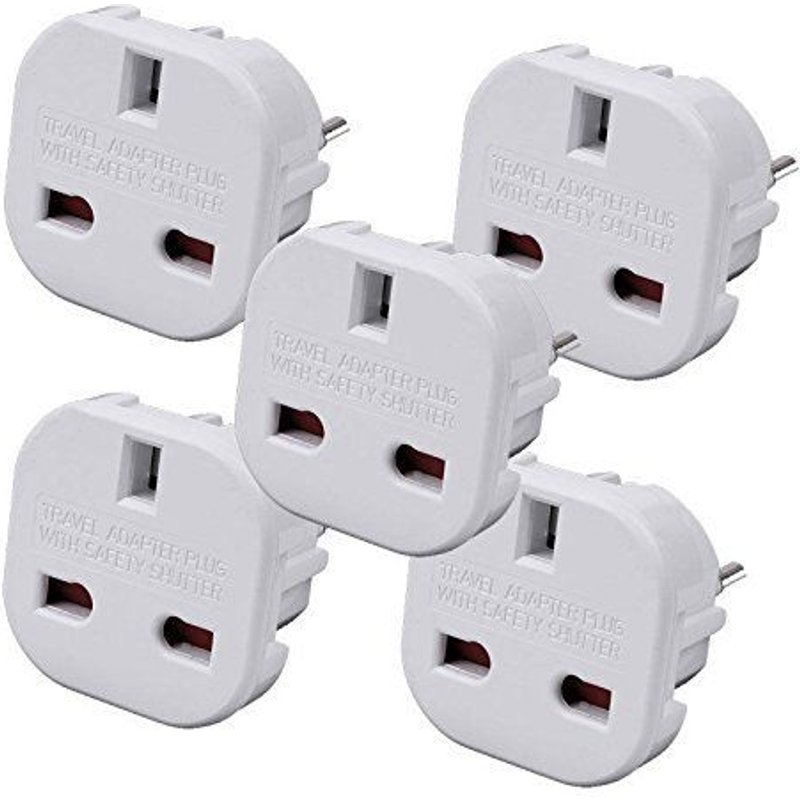 5 X UK à L EUROPE européenne UE Voyage fiche adaptateur 2 broches ADAPTATEUR