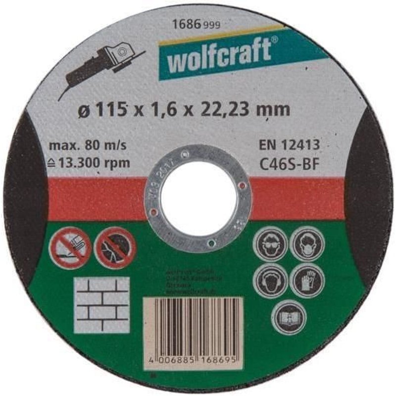 WOLFCRAFT 1 Disque a tronçonner pierre fin - Ø 115 x 1.6 mm