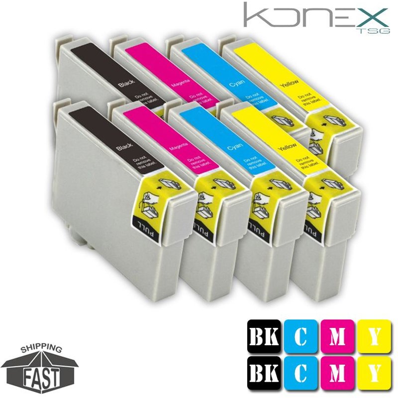 8 CARTOUCHES D'ENCRE ASSORTIES COMPATIBLE T29 BK XL - T29 Y XL AVEC IMPRIMANTE EPSON XP435