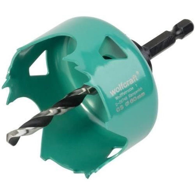 WOLFCRAFT Trépan en acier carbone - Hexagonale - Ø 60mm