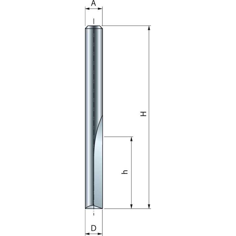 Mèche droite à deux tranchants FREUD - Ø6 H25,4/76,2 Q8 Z2 - F03FR01432 -04-11008P