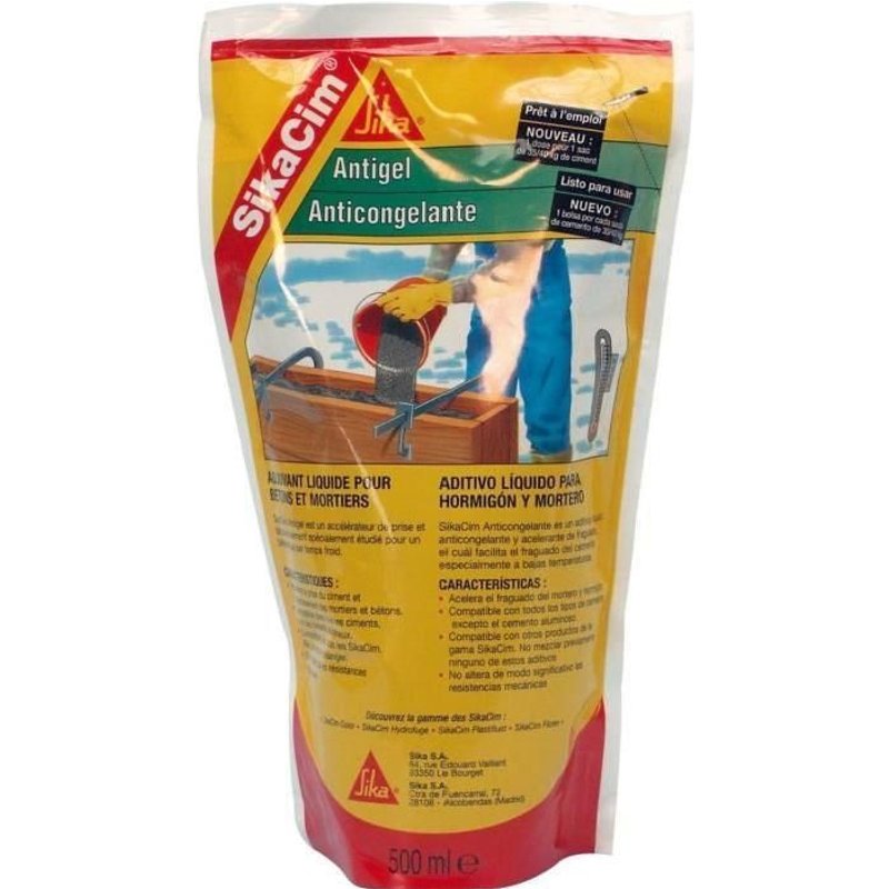 SIKA - Antigel et accélérateur de prise pour bétons et mortiers - 0.5L