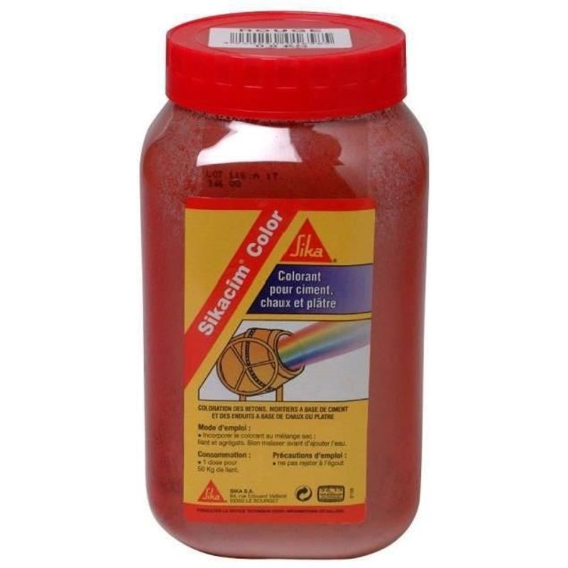 SIKA Colorant en poudre pour ciment. chaux et plâtre - Rouge - 800 g