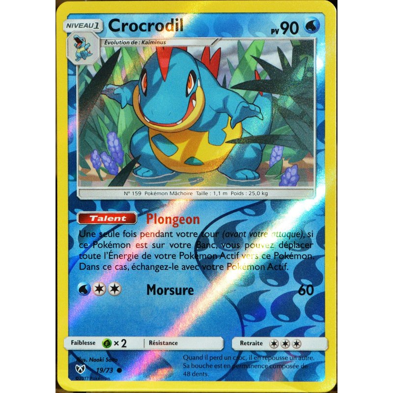 Carte Pokémon 19/73 Crocrodil 90 Pv - Reverse