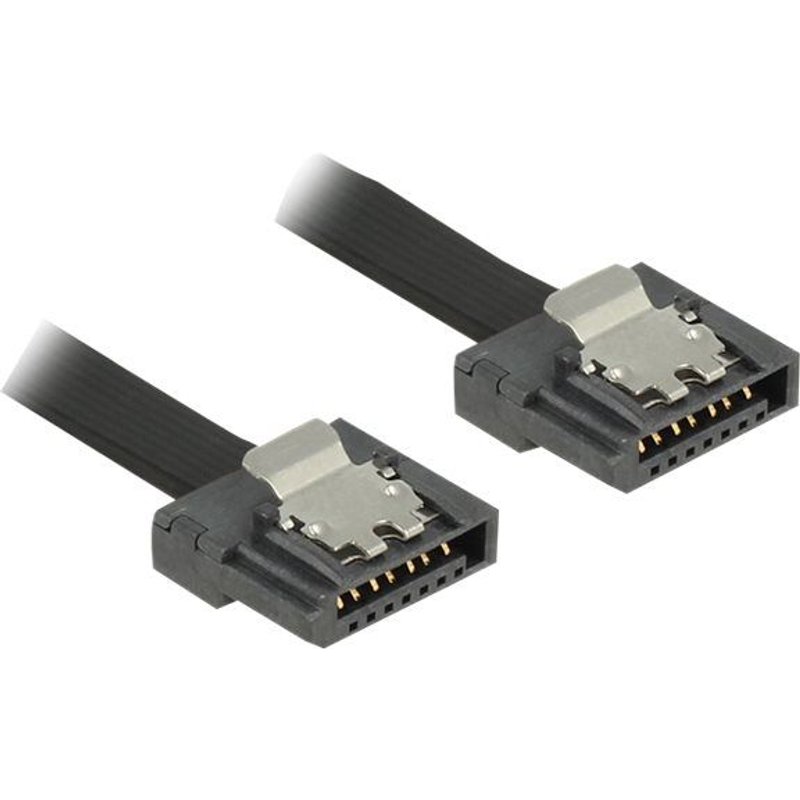 Delock FLEXI - Câble SATA - Serial ATA 150/300/600 - SATA (M) pour SATA (M) - 70 cm - verrouillé - noir
