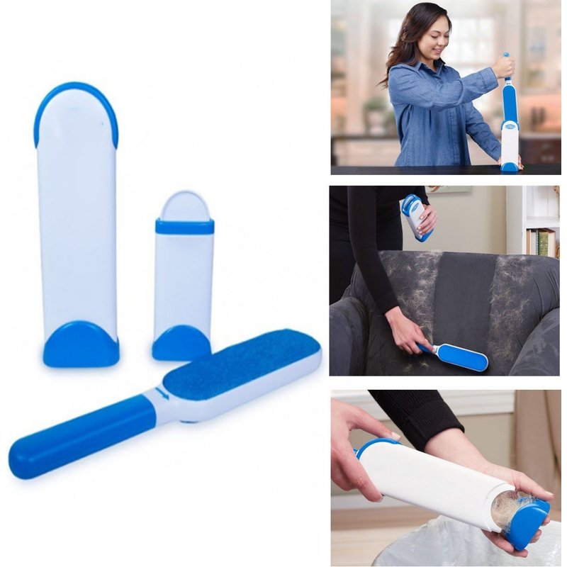 3 en 1 Magicien Anti-Poils Brosse de Nettoyage Magique Réutilisable pour Enlever les Poils d'Animaux de Compagnie Brosse de Taille Voyage