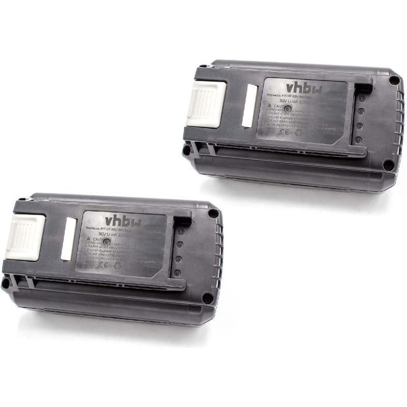 vhbw 2x Batterie compatible avec Ryobi RY40250, RY40220, RY40202, RY40204, RY40402, RY40400, RY40210 outil électrique (3000 mAh, Li-ion, 36 V)