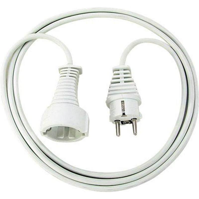 brennenstuhl H05VV-F 3G1,5 - Rallonge de câble d'alimentation - CEE 7/4 (F) pour power CEE 7/7 (M) - 2 m - blanc