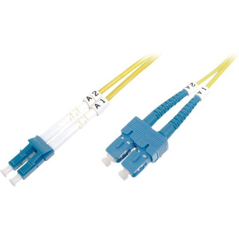 DIGITUS Professional - Cordon de raccordement - mode unique SC/APC (M) pour mode unique LC/UPC (M) - 3 m - 3 m - fibre optique - duplex - 9 / 125 micromètres - OS2 - démarré, sans halogène