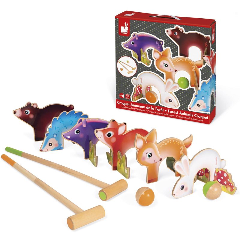 Plein Air Croquet Animaux De La Forêt (Bois)