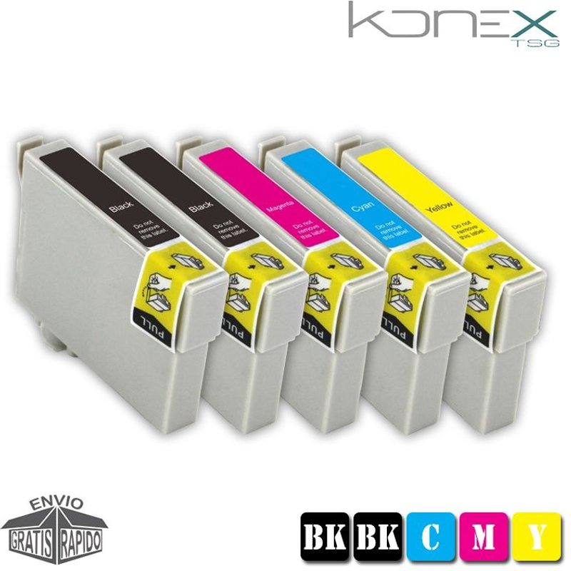 KIT 5 X CARTOUCHES D'ENCRE MULTI COULEUR COMPATIBLES T1631 BK - T1634 Y AVEC IMPRIMANTE EPSON WF-2630WF