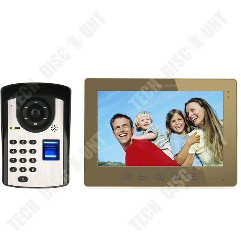TD® Sonnette 10,1 pouces haute définition empreinte digitale mot de passe déverrouillage à distance interphone vidéo sonnette