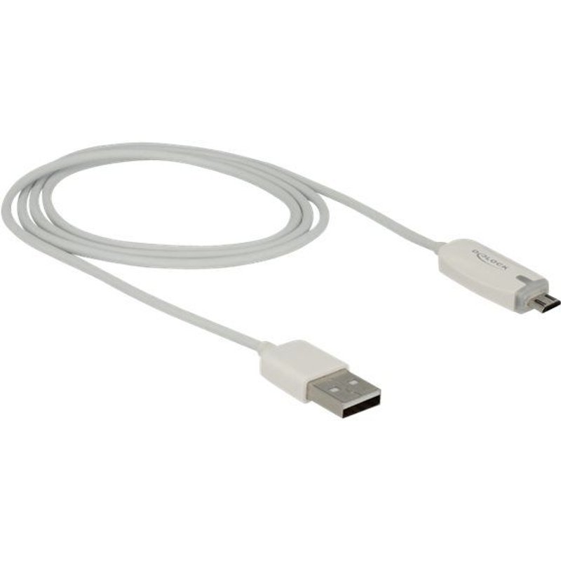 Delock - Câble USB - Micro-USB de type B (M) pour USB (M) - USB 2.0 - 1 m - blanc