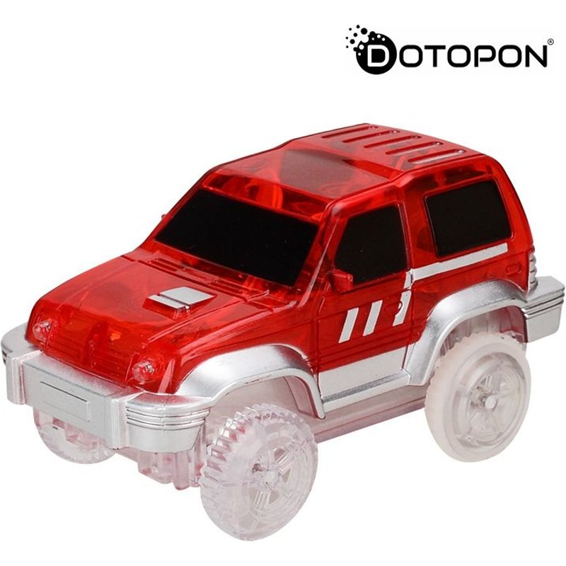 Dotopon® Voiture De Piste Magique Avec L'Éclairage Clignotant Jouet Éducatif Pour Des Cadeaux D'Anniversaire D'Enfants Rouge