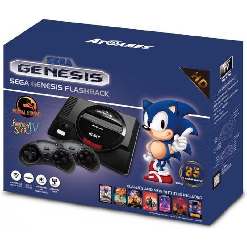 Atgames Sega Genesis Flashback - 85 jeux intégrés - Jeu TV Plug-and-Play