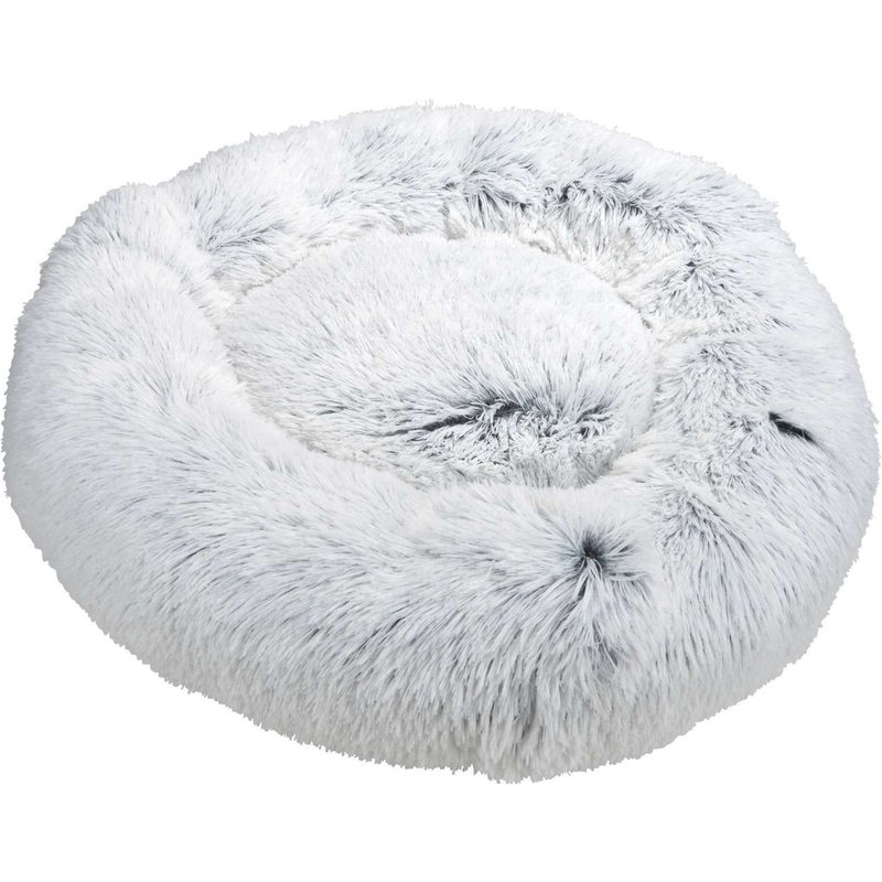 Coussin Doux Et Rond Snow Pour Chien Et Chat - Blanc Chiné - Diam 75 Cm