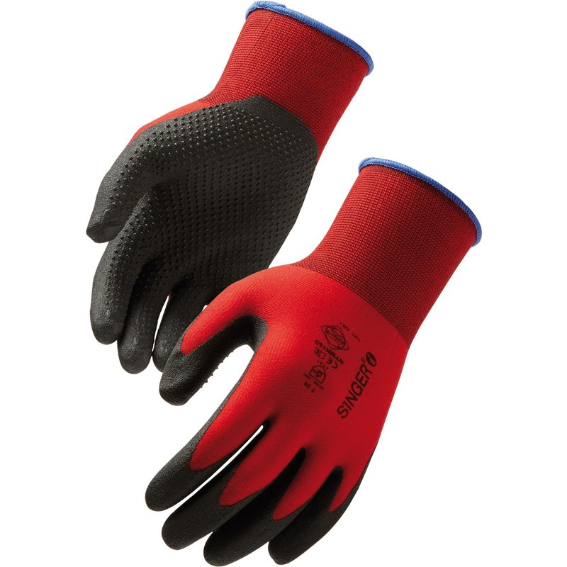 Gants polyamide SINGER - rouge - taille 9 - NYMR15CFTN09 -
