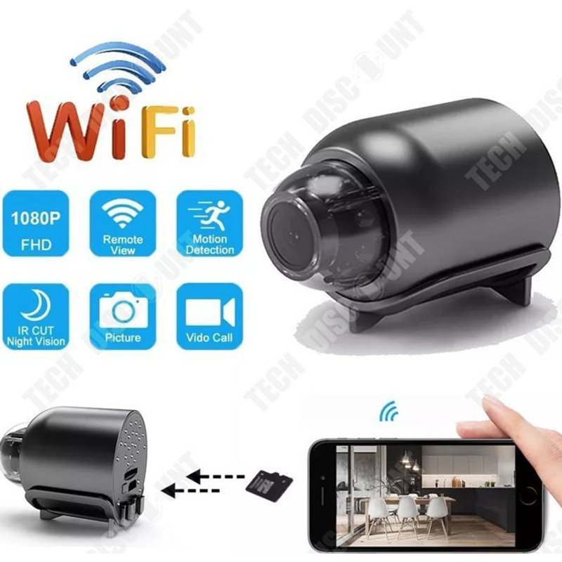 TD® Caméra intelligente sans fil 1 pouce surveillance maison WiFi téléphone portable télésurveillance enregistreur vidéo mini caméra
