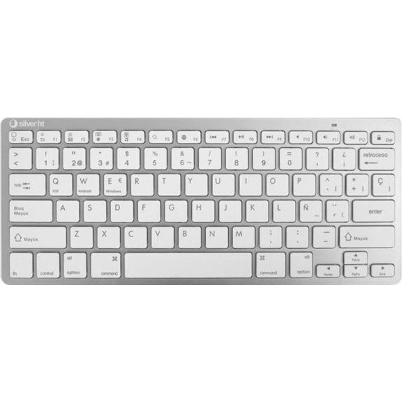 SilverHT Colors - Clavier - sans fil - Bluetooth 3.0 - Espagnol - blanc